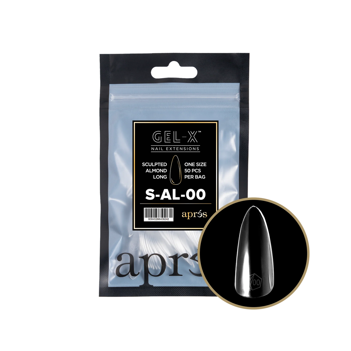 TIPS REFILL BAGS | APRES GEL-X | SCULPTED ALMOND LONG(50pcs)