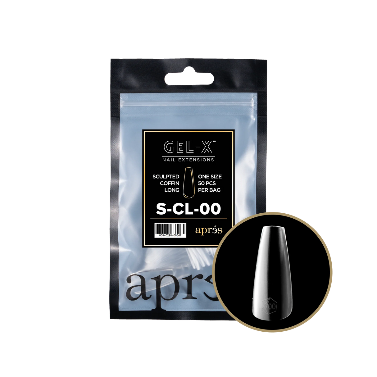 TIPS REFILL BAGS | APRES GEL-X | SCULPTED COFFIN LONG (50pcs)