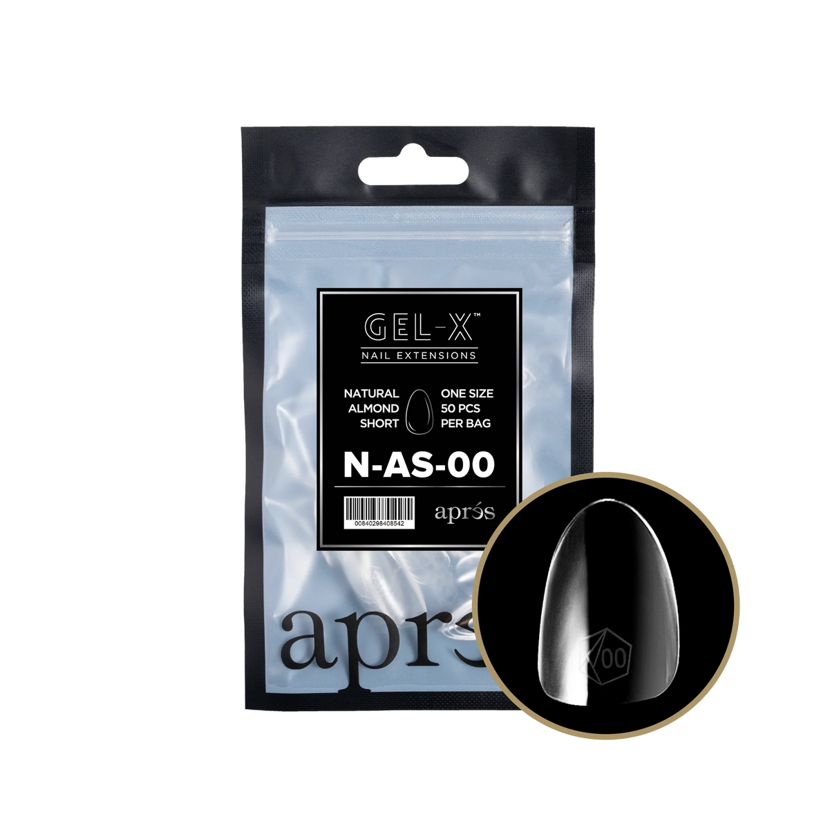 TIPS BAG REFILL | APRES GEL-X | NATURAL ALMOND SHORT (50pcs)