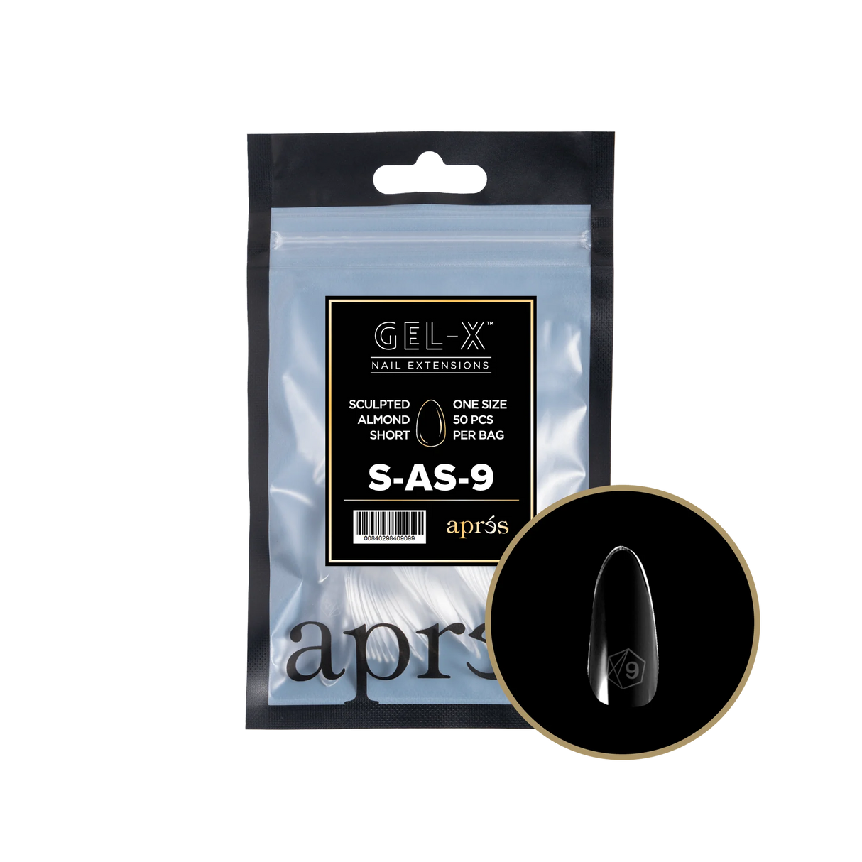 TIPS REFILL BAGS | APRES GEL-X | SCULPTED ALMOND SHORT (50pcs)