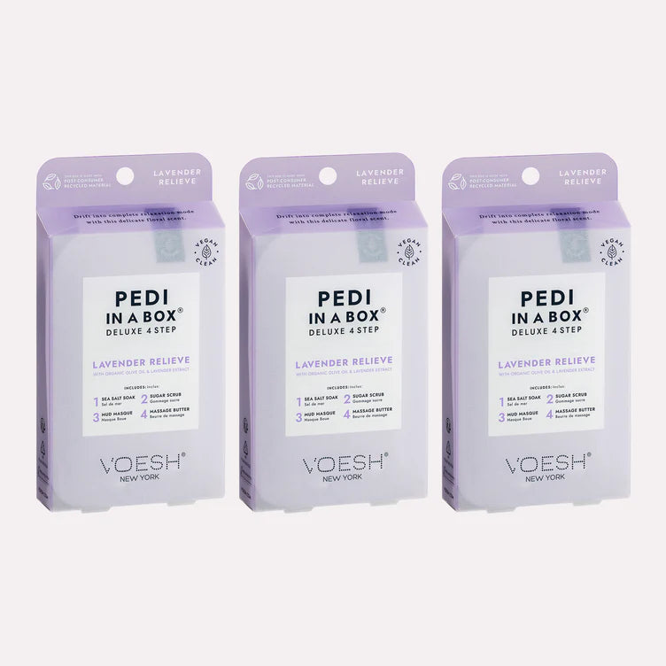 VOESH | PEDI IN A BOX | 4 STEP - LAVENDER RELIEVE