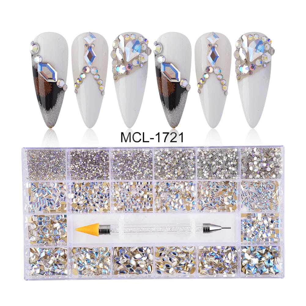 Rhinestone #17 AQUA AB | Box of 20 Shapes