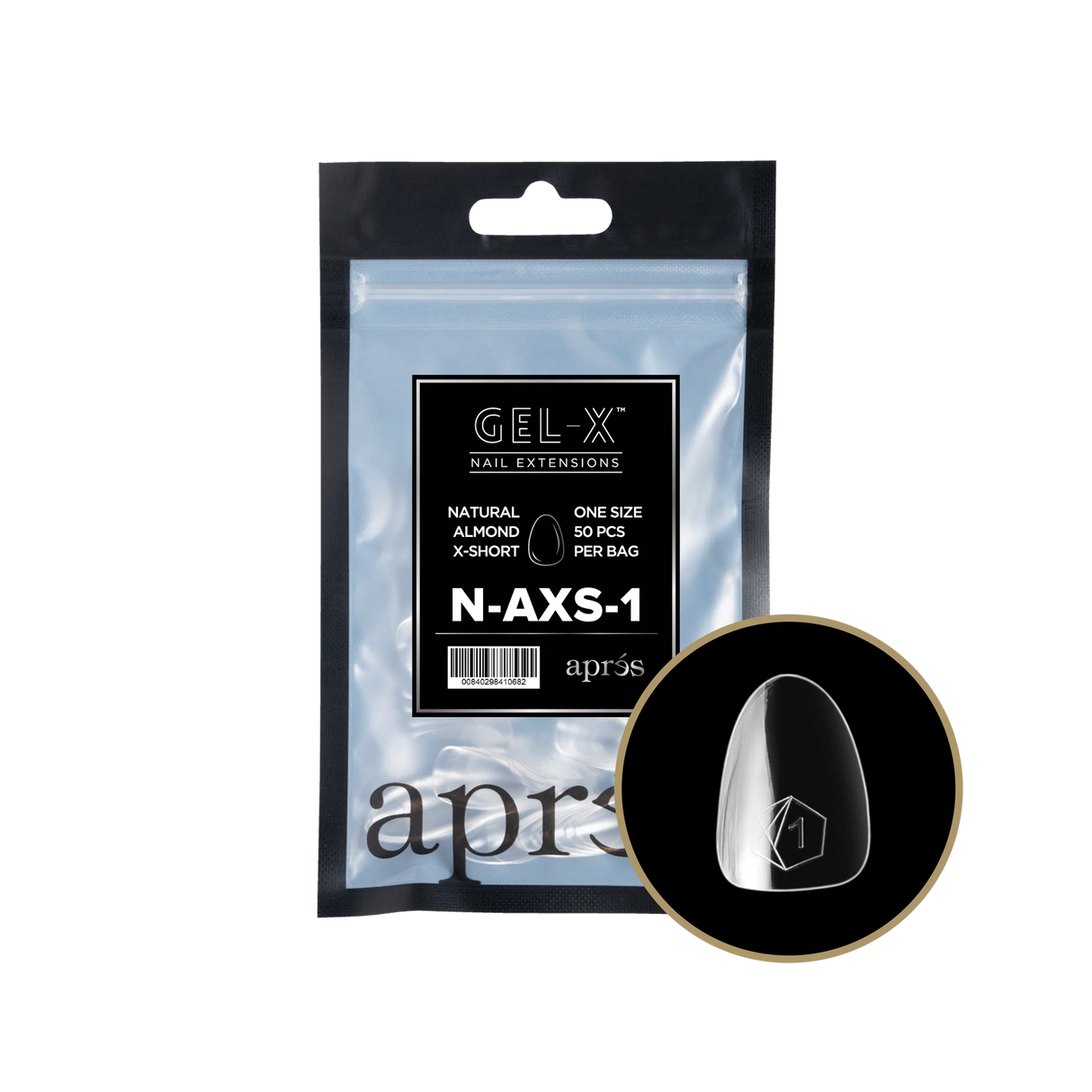 TIPS REFILL BAGS | APRES GEL-X | NATURAL ALMOND X-SHORT (50pcs)
