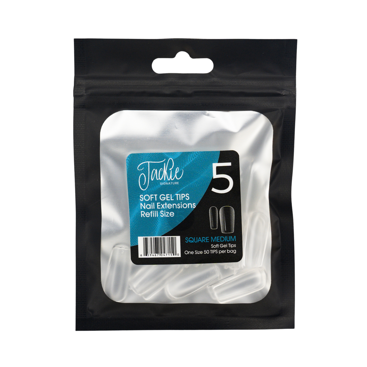 JACKIE SIGNATURE | SOFT GEL TIPS REFILL BAGS - SQUARE MEDIUM (50pcs) #5