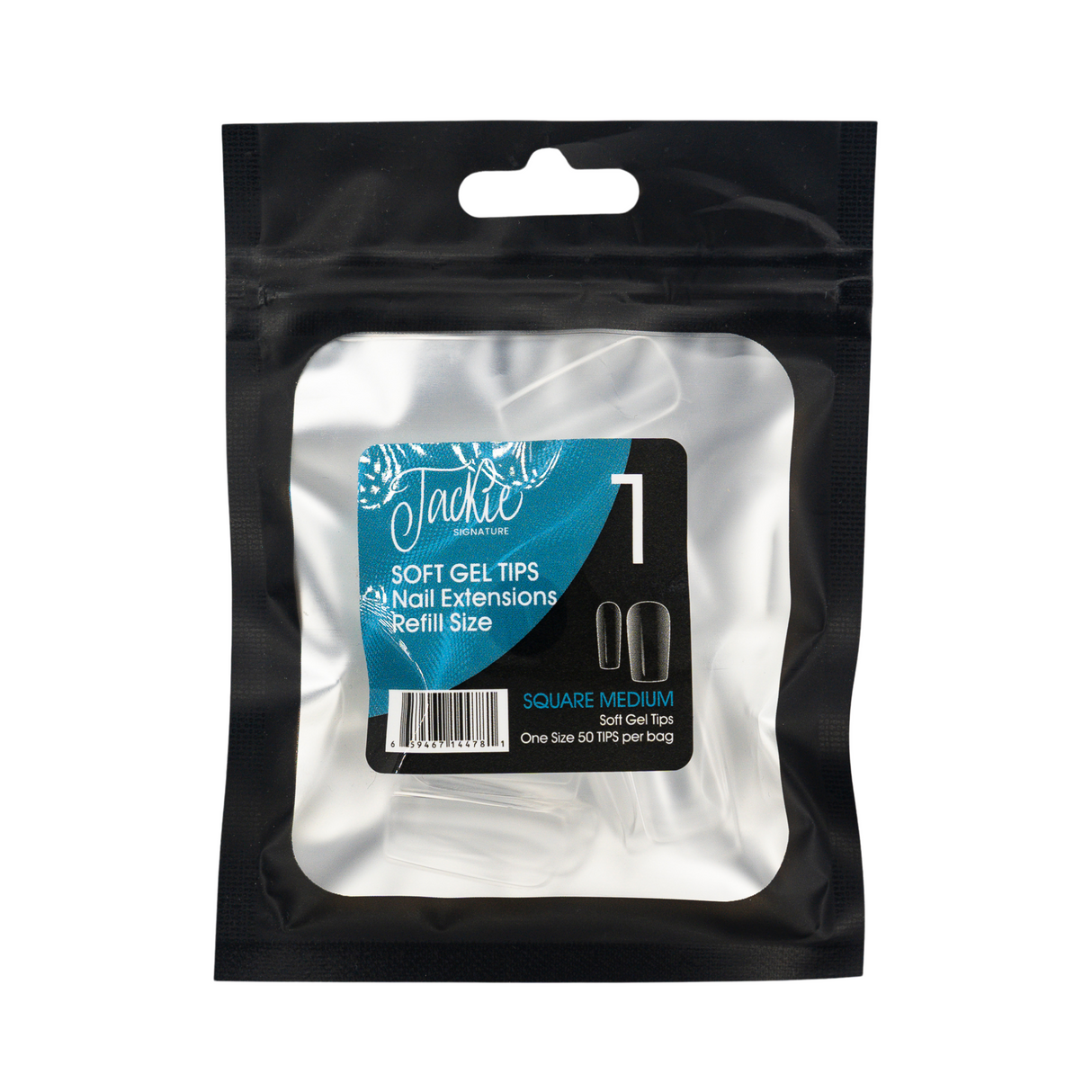 JACKIE SIGNATURE | SOFT GEL TIPS REFILL BAGS - SQUARE MEDIUM (50pcs)