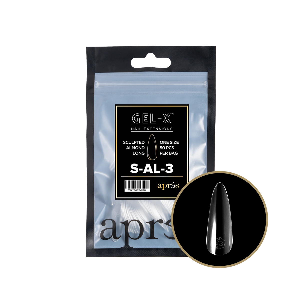 TIPS REFILL BAGS | APRES GEL-X | SCULPTED ALMOND LONG(50pcs)