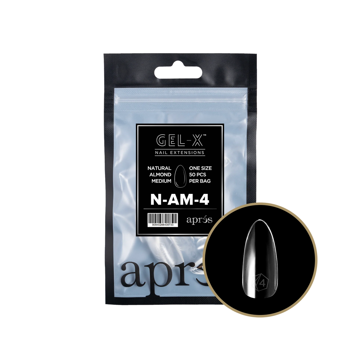 TIPS BAG REFILL | APRES GEL-X | NATURAL ALMOND MEDIUM (50pcs)