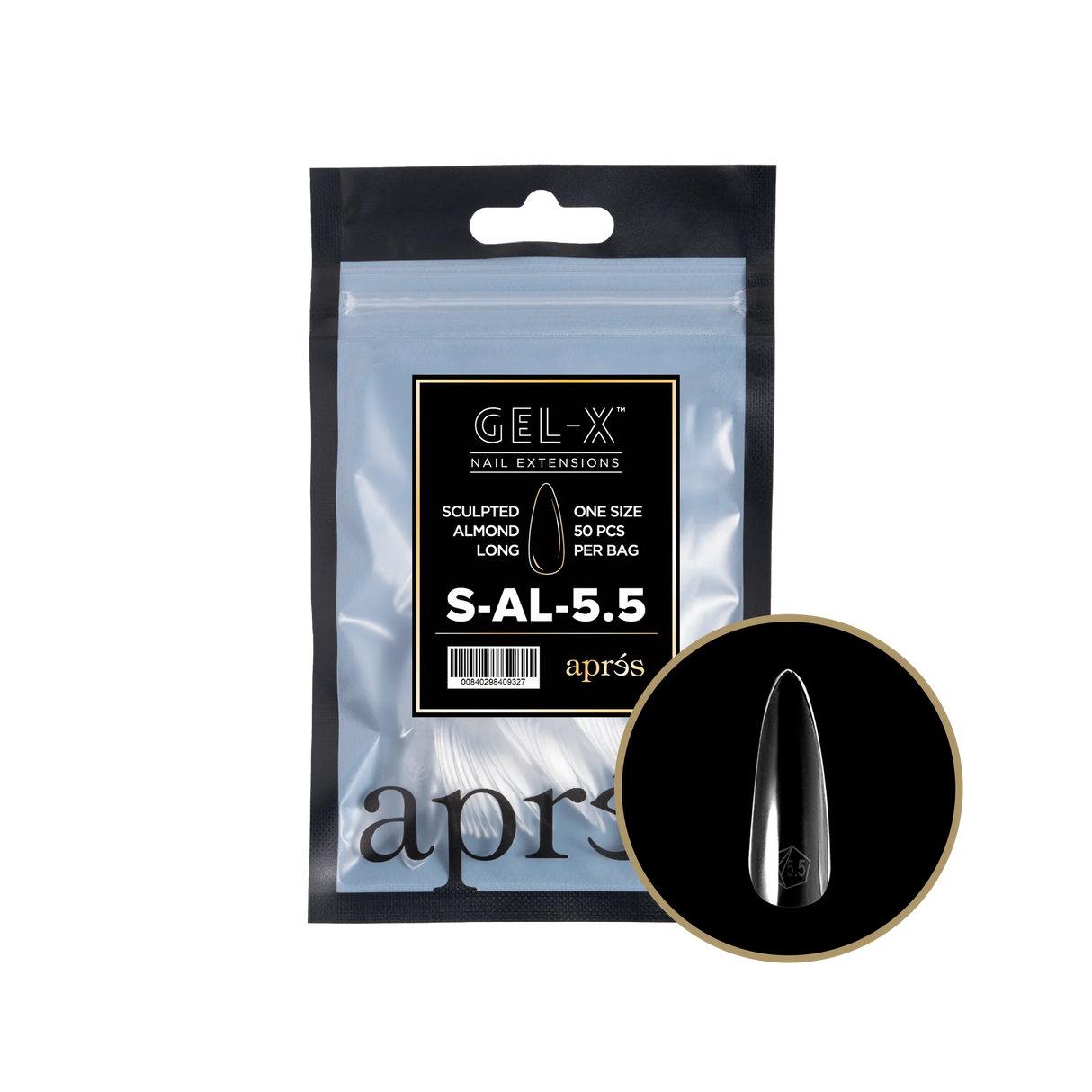 TIPS REFILL BAGS | APRES GEL-X | SCULPTED ALMOND LONG(50pcs)
