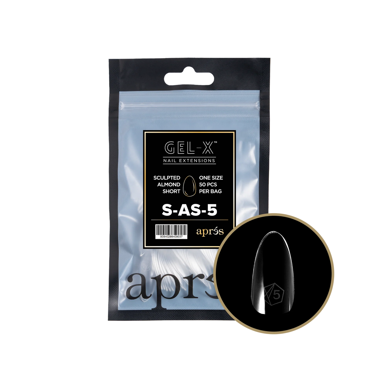 TIPS REFILL BAGS | APRES GEL-X | SCULPTED ALMOND SHORT (50pcs)