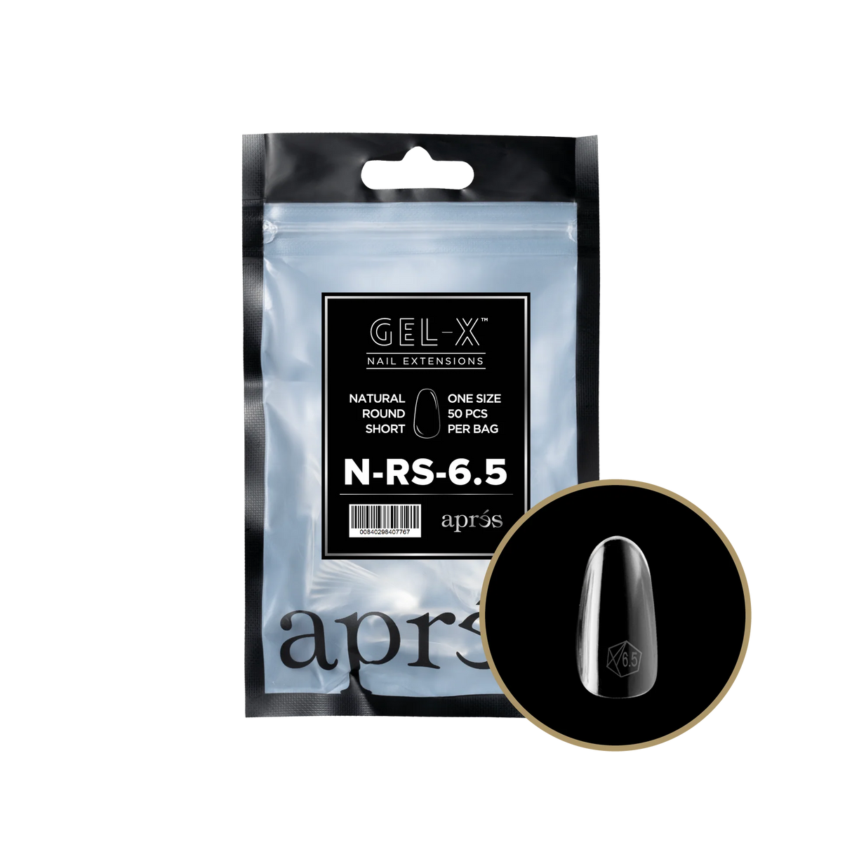 TIPS REFILL BAGS | APRES GEL-X | NATURAL ROUND SHORT (50pcs)