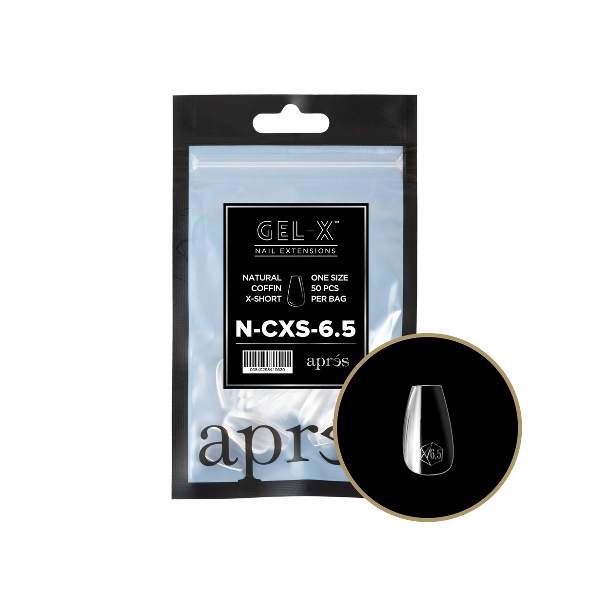 TIPS REFILL BAGS | APRES GEL-X | NATURAL COFFIN X-SHORT (50pcs)