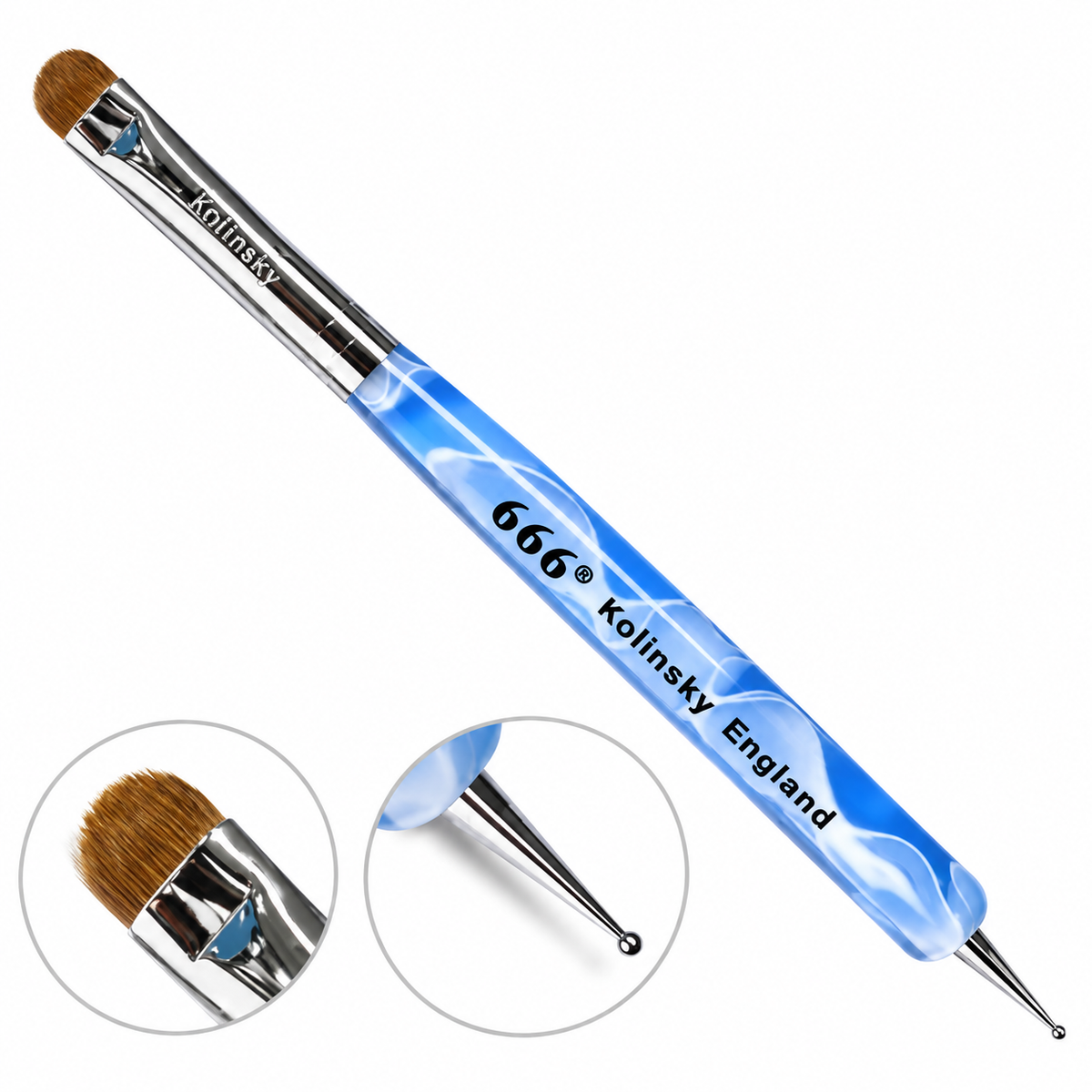 FRENCH BRUSH | 666 | MARBLE WITH DOTTING TOOL - SIZE 08
