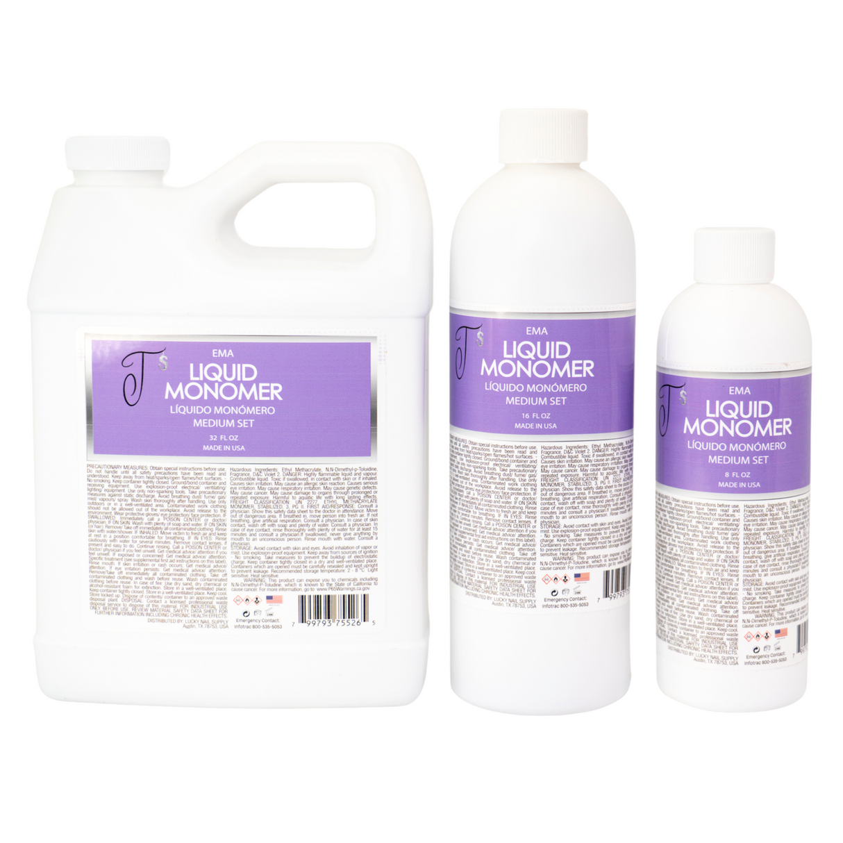 JACKIE SIGNATURE | EMA LIQUID MONOMER - MEDIUM SET (16oz)