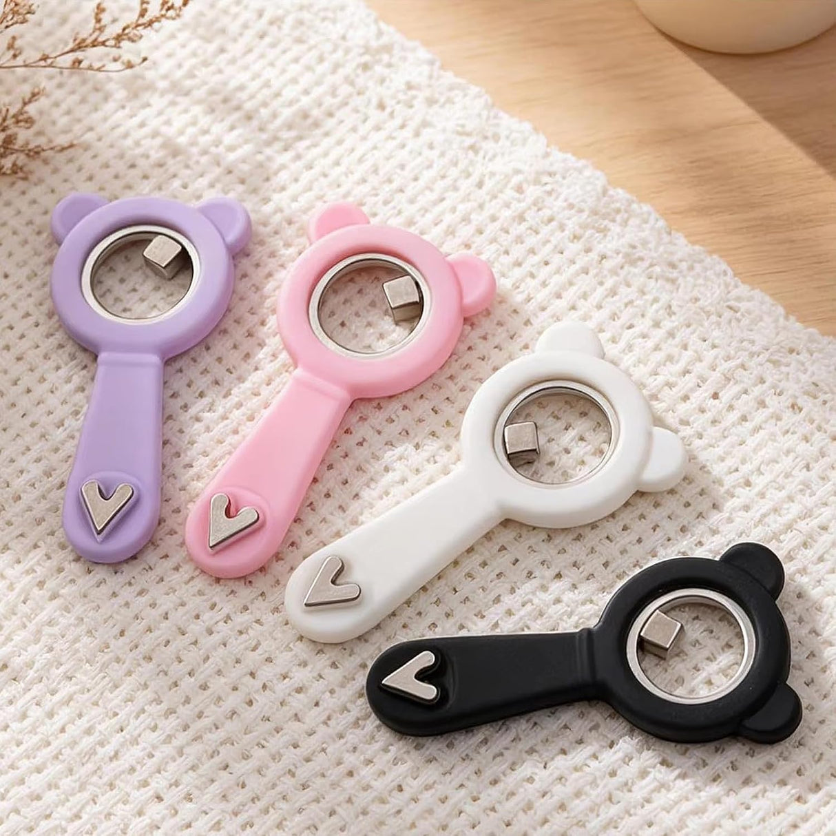 MAGNET CATEYE | CUTE BEAR Dual-End | Silicon Handle (MOON & HEART SHAPE)