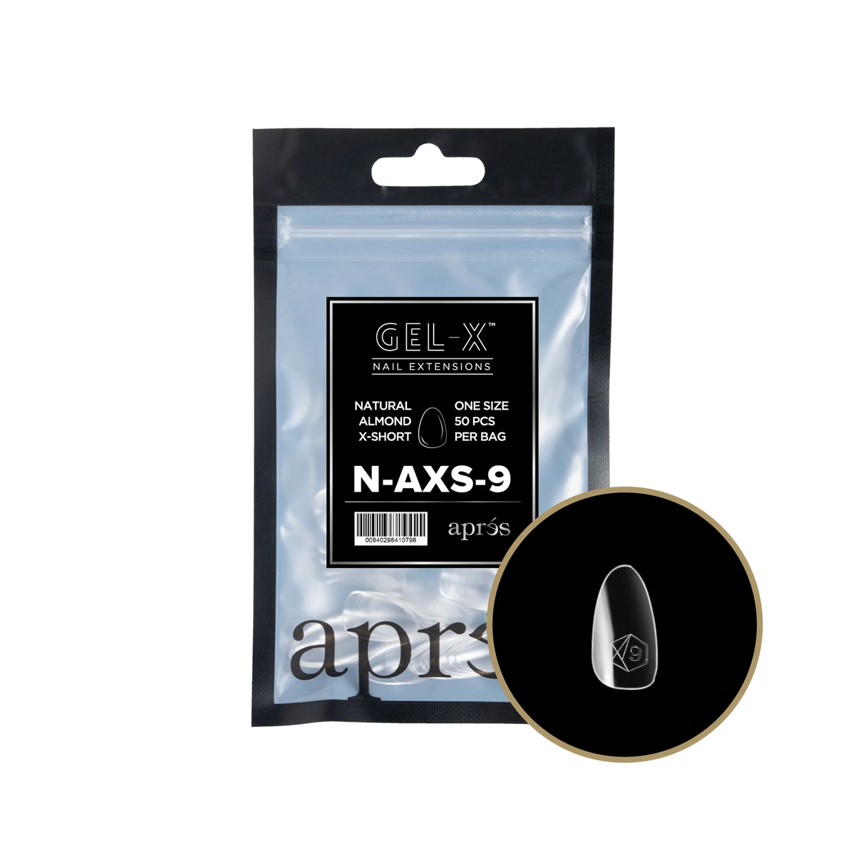 TIPS REFILL BAGS | APRES GEL-X | NATURAL ALMOND X-SHORT (50pcs)