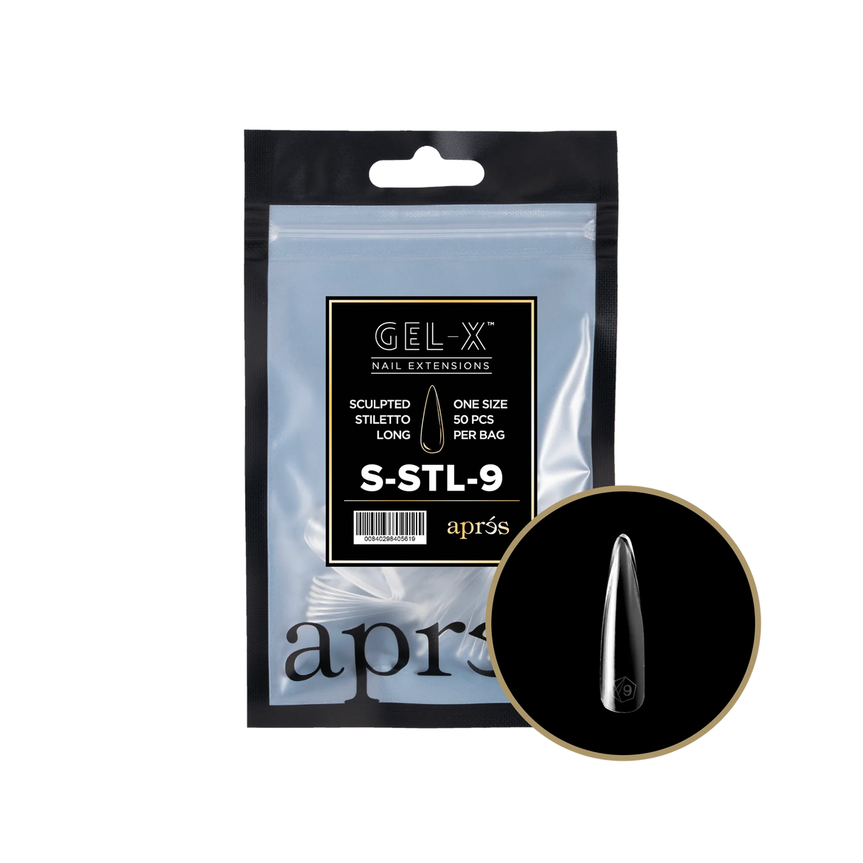 TIPS REFILL BAGS | APRES GEL-X | SCULPTED STILETTO LONG (50pcs)