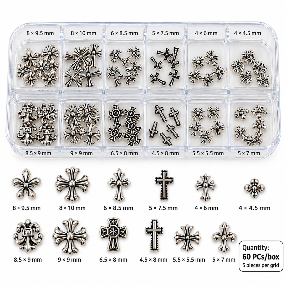 NAIL CHARM | ANTIQUE CROSS - 12 STYLES