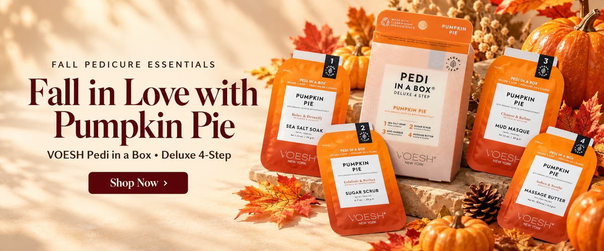 Voesh Pedi in a Box pumpkin pie pedicure for fall