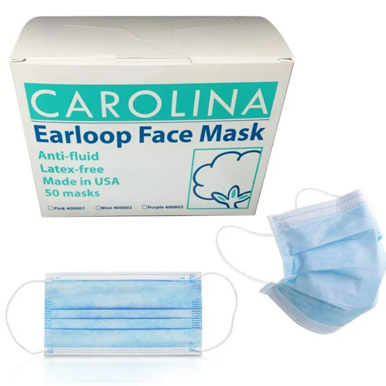 CAROLINA COTTON EARLOOP FACE MASK - BLUE
