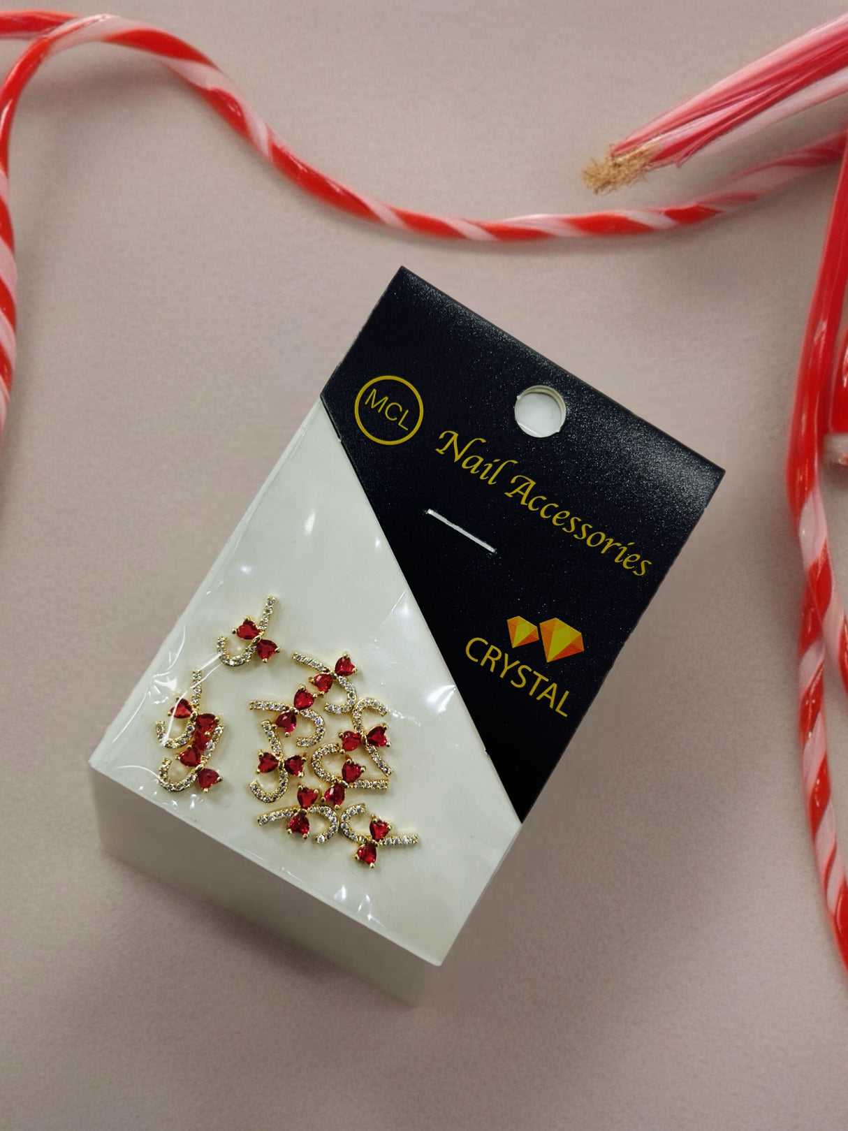 X'MAS NAIL CHARM | CANDY CANE - 10 PCS