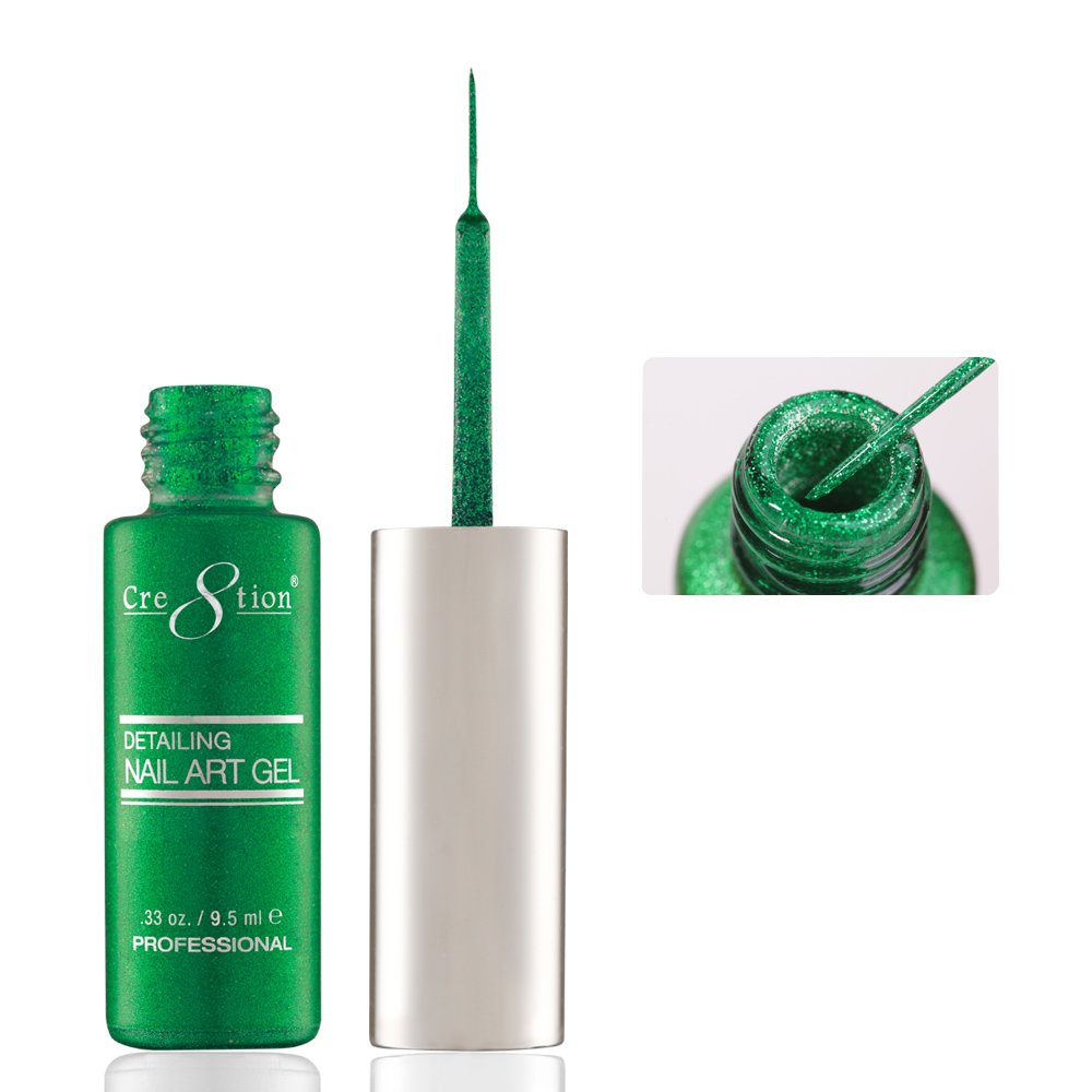CRE8TION DETAILING NAIL ART GEL 0.33 oz - #29 GREEN GLITTER