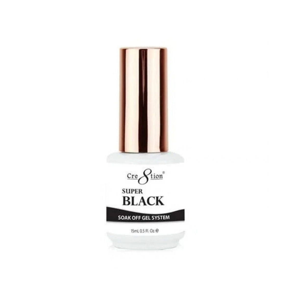 CRE8TION | SOAK OFF GEL - SUPER BLACK (0.5oz) - Single