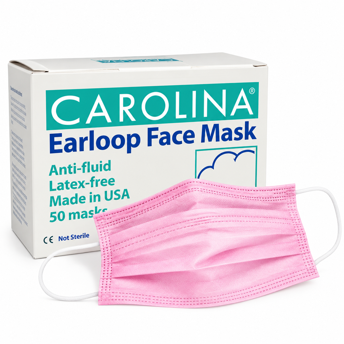 CAROLINA COTTON EARLOOP FACE MASK - PINK