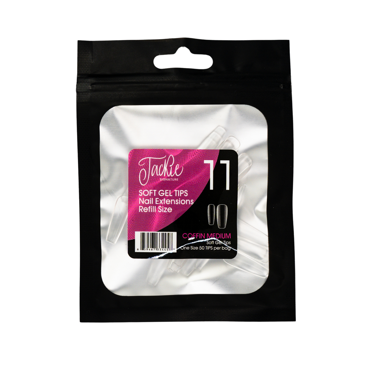 JACKIE SIGNATURE | SOFT GEL TIPS REFILL BAGS - COFFIN MEDIUM (50pcs)