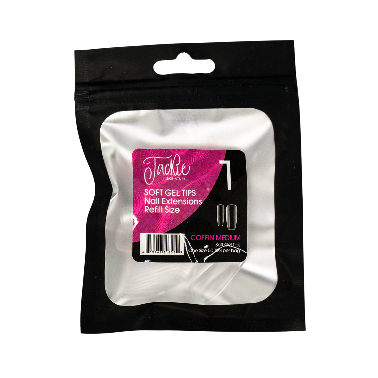 JACKIE SIGNATURE | SOFT GEL TIPS REFILL BAGS - COFFIN MEDIUM (50pcs)