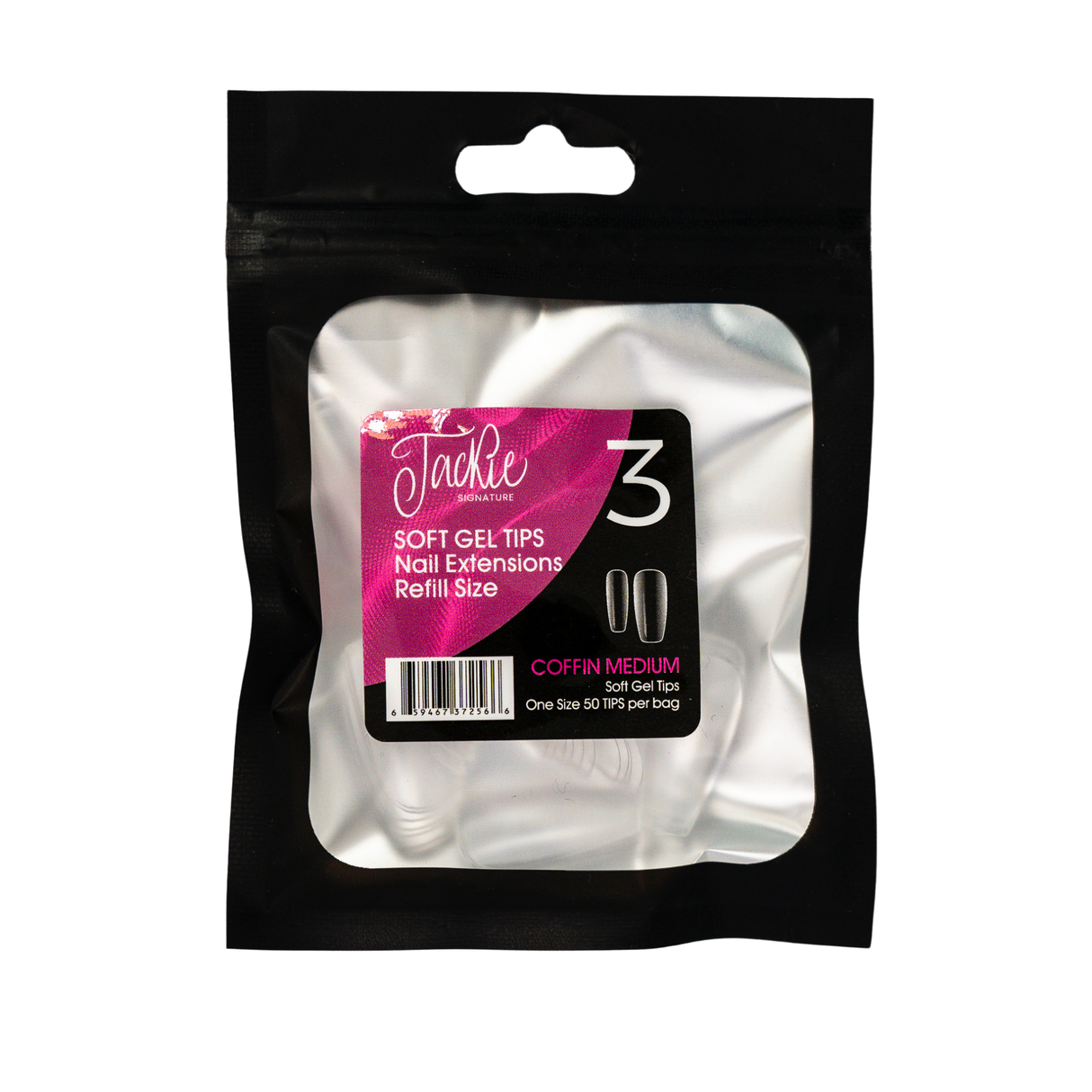 JACKIE SIGNATURE | SOFT GEL TIPS REFILL BAGS - COFFIN MEDIUM (50pcs)