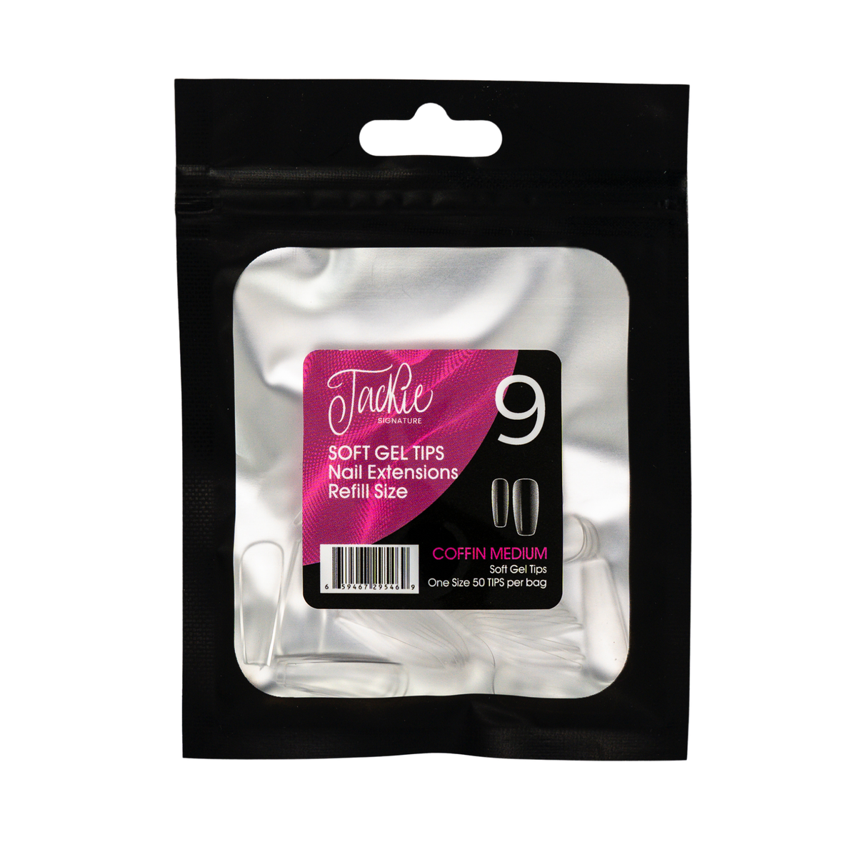 JACKIE SIGNATURE | SOFT GEL TIPS REFILL BAGS - COFFIN MEDIUM (50pcs)