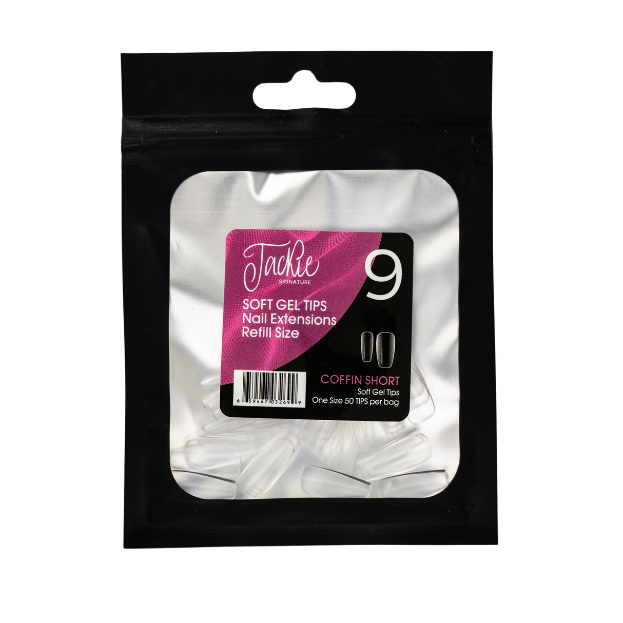 JACKIE SIGNATURE | SOFT GEL TIPS REFILL BAGS - COFFIN SHORT (50pcs)