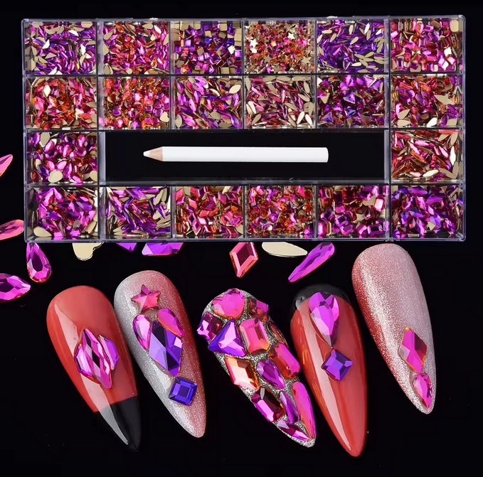 Rhinestone | #15 DARK PINK PURPLE | Box of 20 shapes
