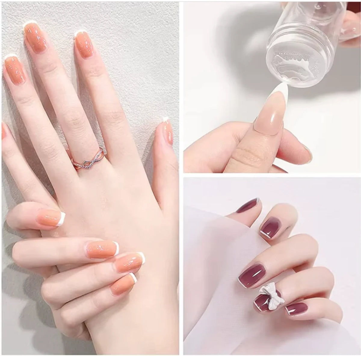 FRENCH TIP NAIL STAMPER SILICONE - CLEAR