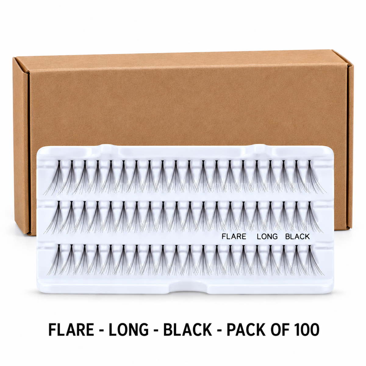 EYELASH - FLARE LONG - BLACK | 100 PK