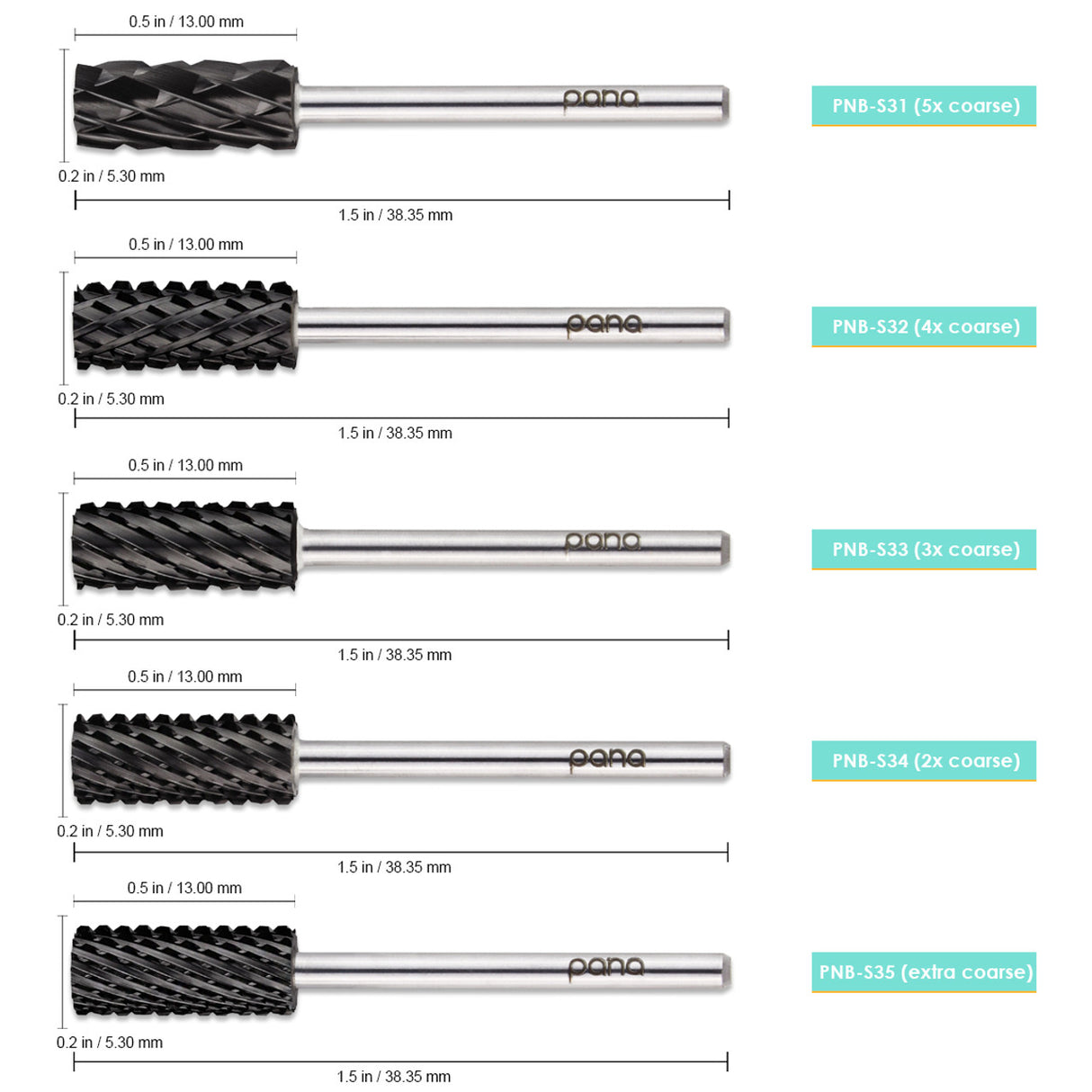 PANA 3/32" SMALL BLACK BARREL BIT -