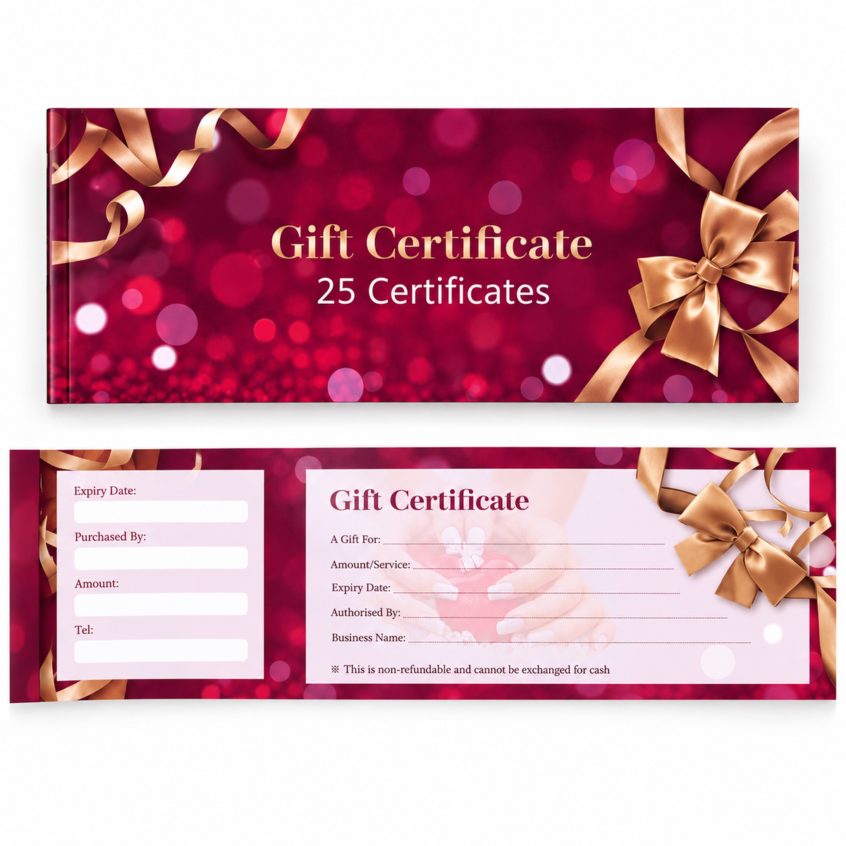 NAIL SALON GIFT CERTIFICATE | 25 PCS - GIFT FOR MANICURE PEDICURE SPA SALON (ENVELOPE NOT INCULED)