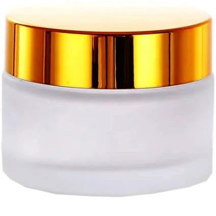 EMPTY GLASS JAR WITH GOLD LID 50G