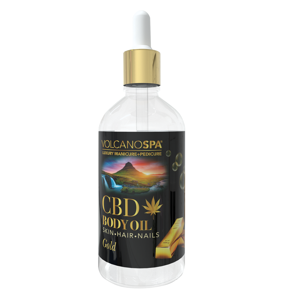 VOLCANOSPA - CBD BODY OIL GOLD - 4 OZ