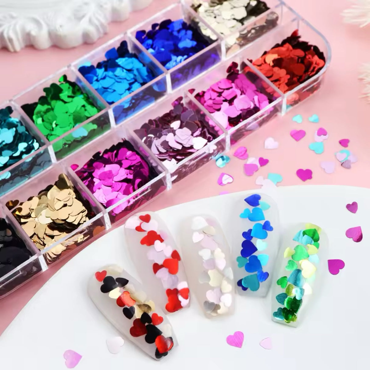 HEART SEQUIN GLITTER - 12 STYLES