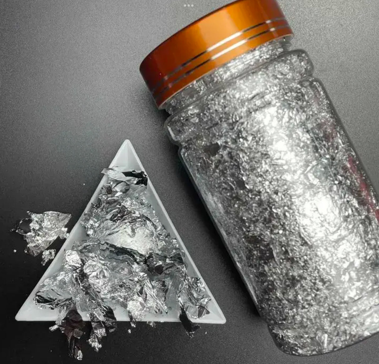 LEAF GILDING FLAKES METALLIC FOIL JAR 3g