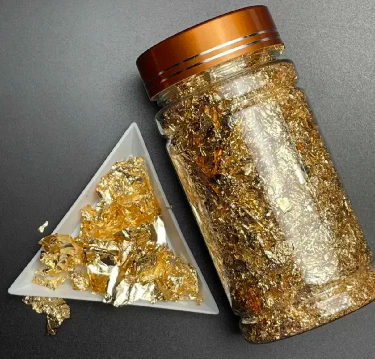 LEAF GILDING FLAKES METALLIC FOIL JAR 3g