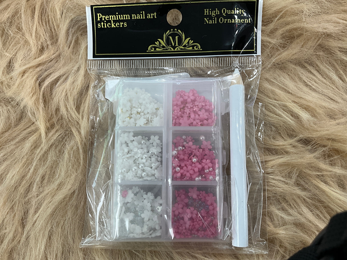 NAIL CHARM | 3D FLOWERS - Tray of 6 grid