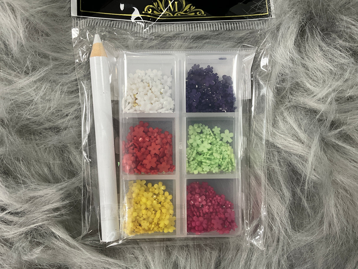 NAIL CHARM | 3D FLOWERS - Tray of 6 grid