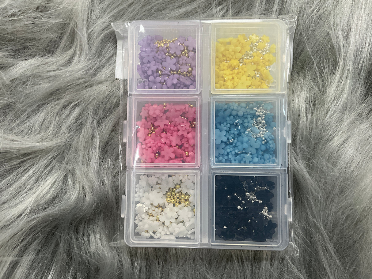 NAIL CHARM | 3D FLOWERS - Tray of 6 grid