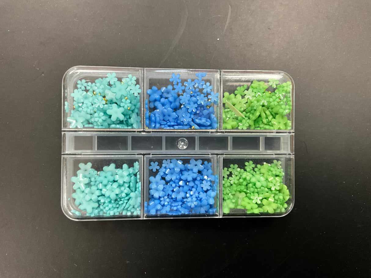 NAIL CHARM | 3D FLOWERS - Tray of 6 grid