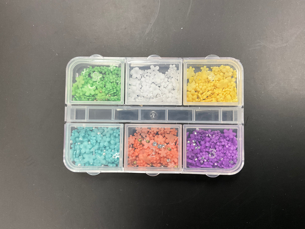 NAIL CHARM | 3D FLOWERS - Tray of 6 grid