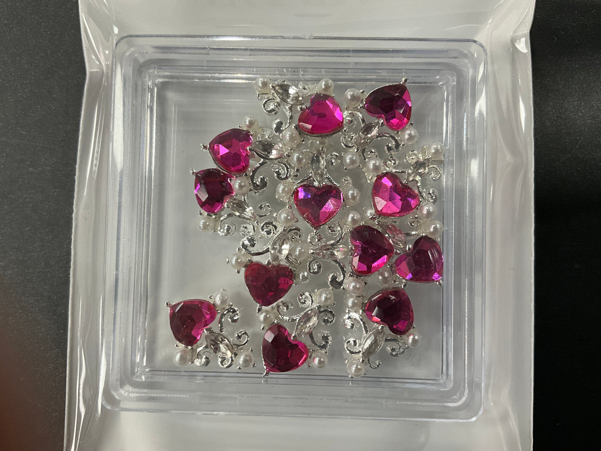 HEART PEARL NAIL CHARMS | 10pcs