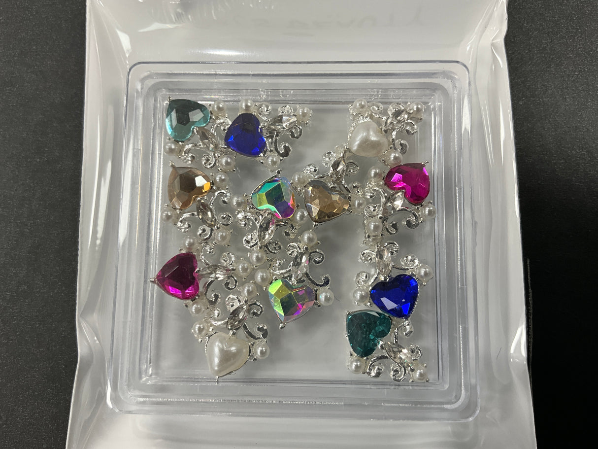HEART PEARL NAIL CHARMS | 10pcs