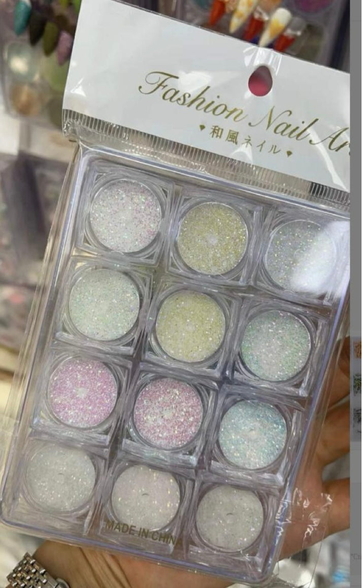 NAIL GLITTER | FINE GLITTER - STYLE 09 | PACK OF 12